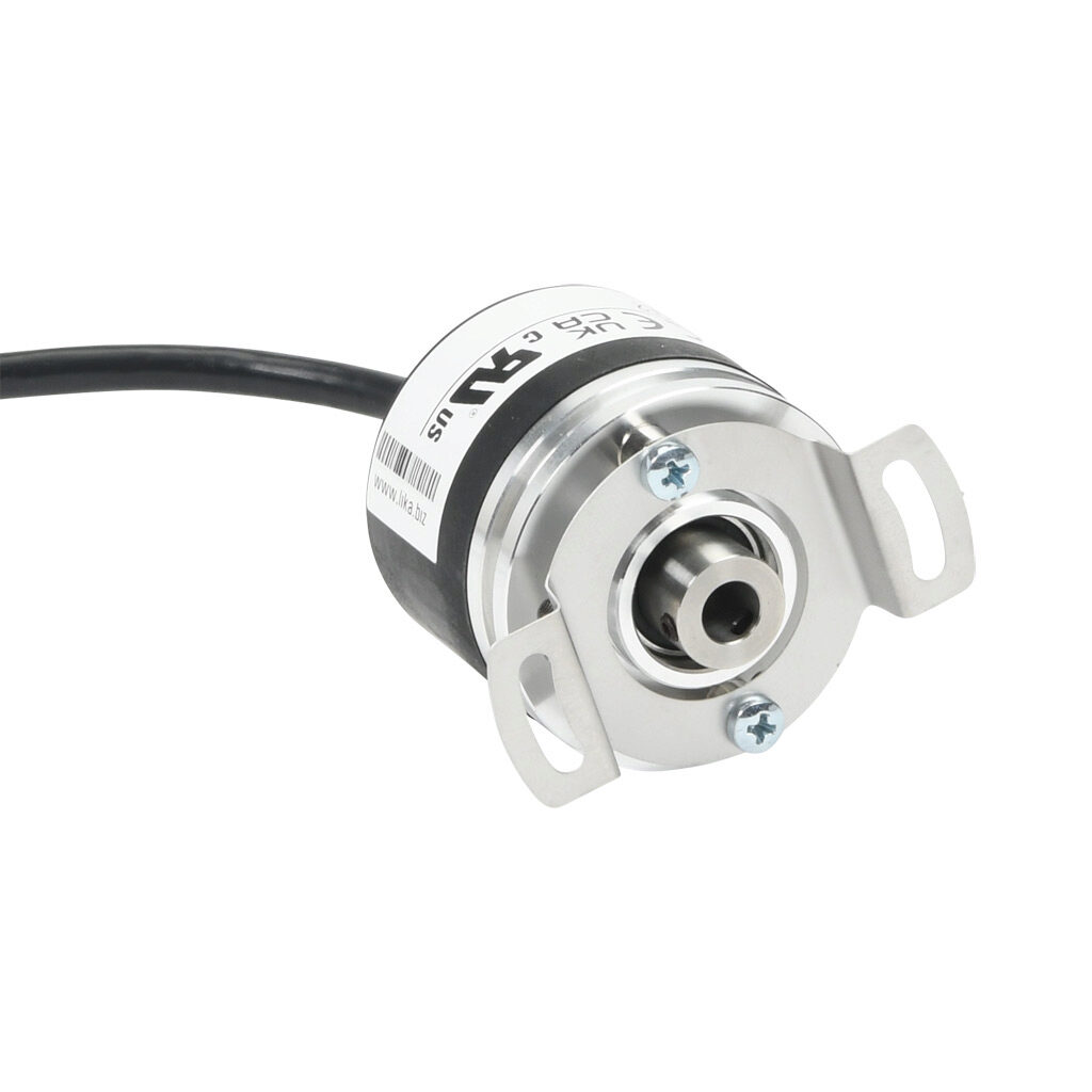 A41H-0200-HZCP6-AL2 - Lika Electronic A41 series incremental (quadrature) rotary encoder, 5-30 VDC, universal (line driver or NPN/PNP open collector) output, light duty, 200 ppr, 1/4in hollow shaft, 41mm diameter body, IP64, 6.5ft/2m cable length,...
