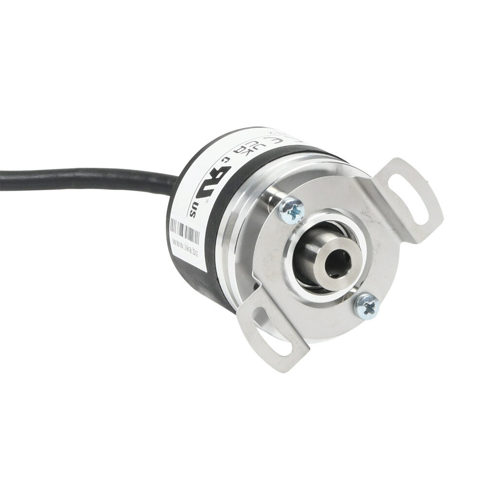 A41H-2000-HZCP6-AL2 - Lika Electronic A41 series incremental (quadrature) rotary encoder, 5-30 VDC, universal (line driver or NPN/PNP open collector) output, light duty, 2000 ppr, 1/4in hollow shaft, 41mm diameter body, IP64, 6.5ft/2m cable length...