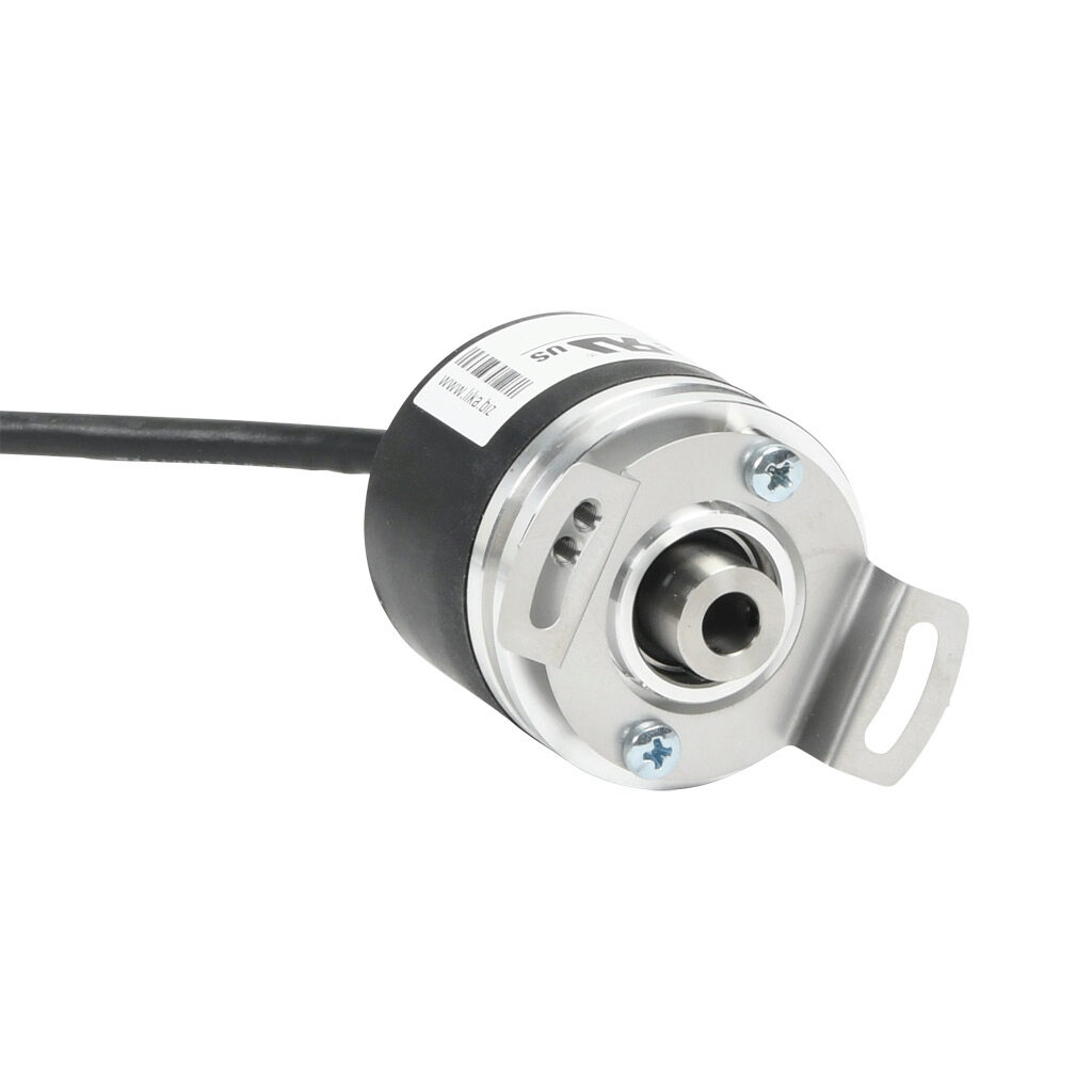 A41H-3600-HZCP6-AL2 - Lika Electronic A41 series incremental (quadrature) rotary encoder, 5-30 VDC, universal (line driver or NPN/PNP open collector) output, light duty, 3600 ppr, 1/4in hollow shaft, 41mm diameter body, IP64, 6.5ft/2m cable length...