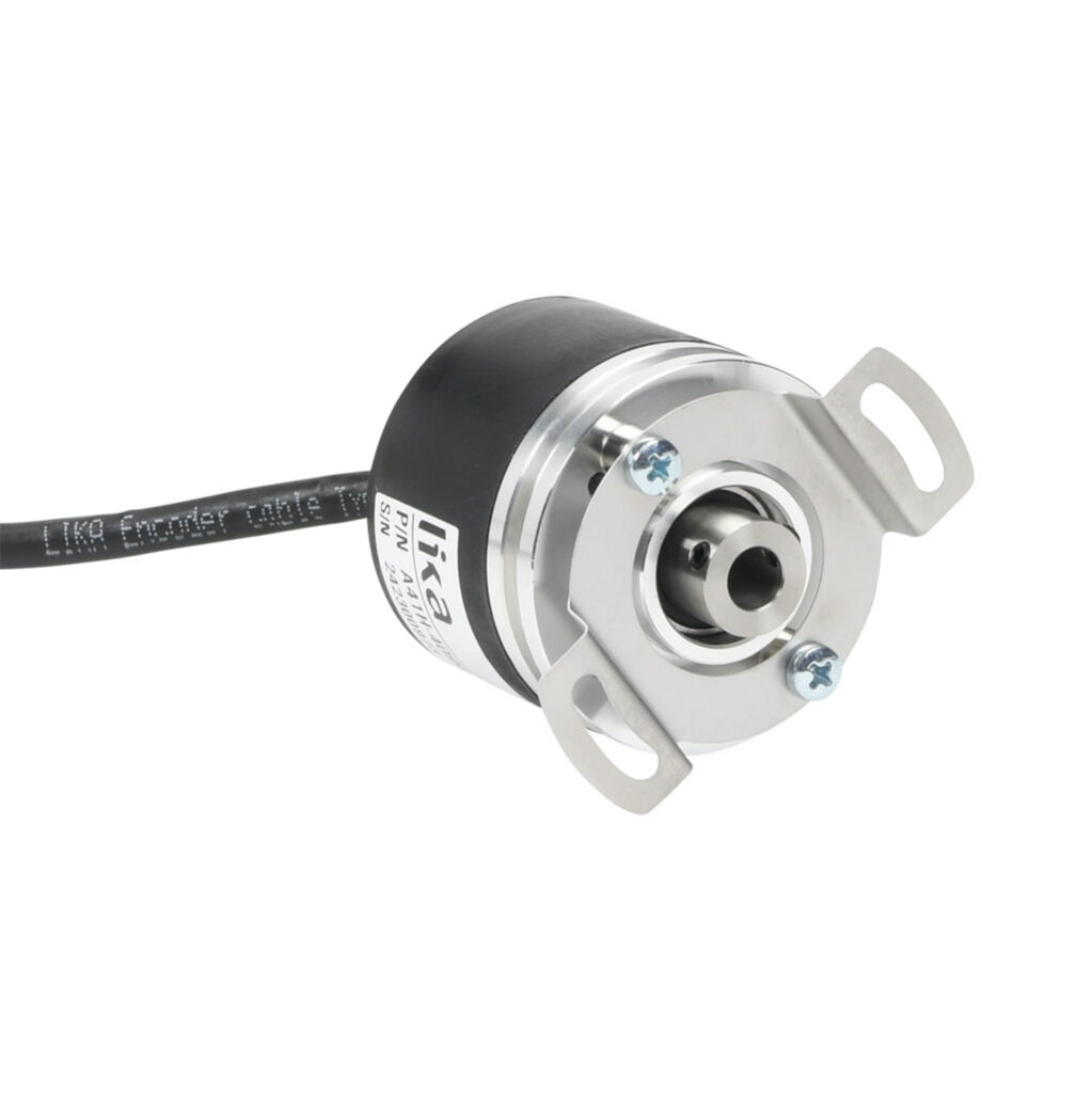 A41H-4096-HZCP6-AL2 - Lika Electronic A41 series incremental (quadrature) rotary encoder, 5-30 VDC, universal (line driver or NPN/PNP open collector) output, light duty, 4096 ppr, 1/4in hollow shaft, 41mm diameter body, IP64, 6.5ft/2m cable length...