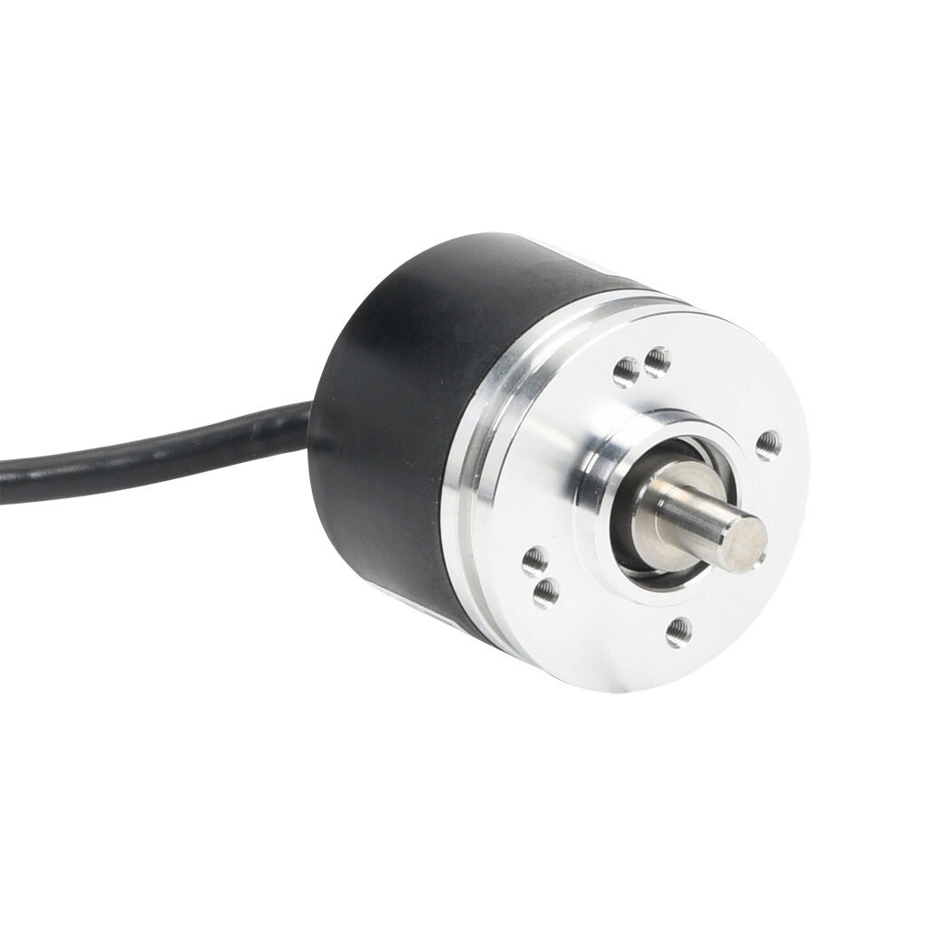 A41S-0100-HZCP6-AL2 - Lika Electronic A41 series incremental (quadrature) rotary encoder, 5-30 VDC, universal (line driver or NPN/PNP open collector) output, light duty, 100 ppr, 1/4in solid shaft, 41mm diameter body, IP64, 6.5ft/2m cable length, ...