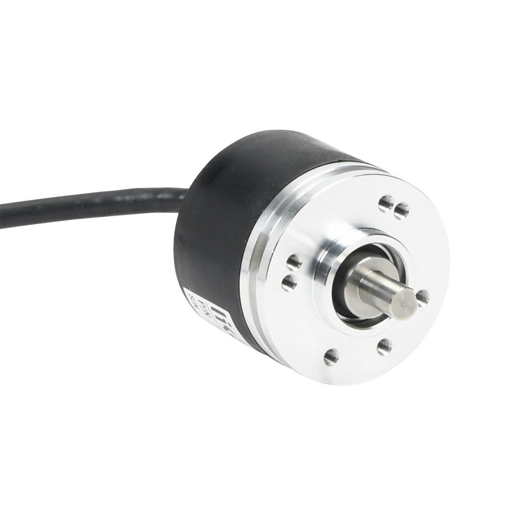 A41S-4096-HZCP6-AL2 - Lika Electronic A41 series incremental (quadrature) rotary encoder, 5-30 VDC, universal (line driver or NPN/PNP open collector) output, light duty, 4096 ppr, 1/4in solid shaft, 41mm diameter body, IP64, 6.5ft/2m cable length,...