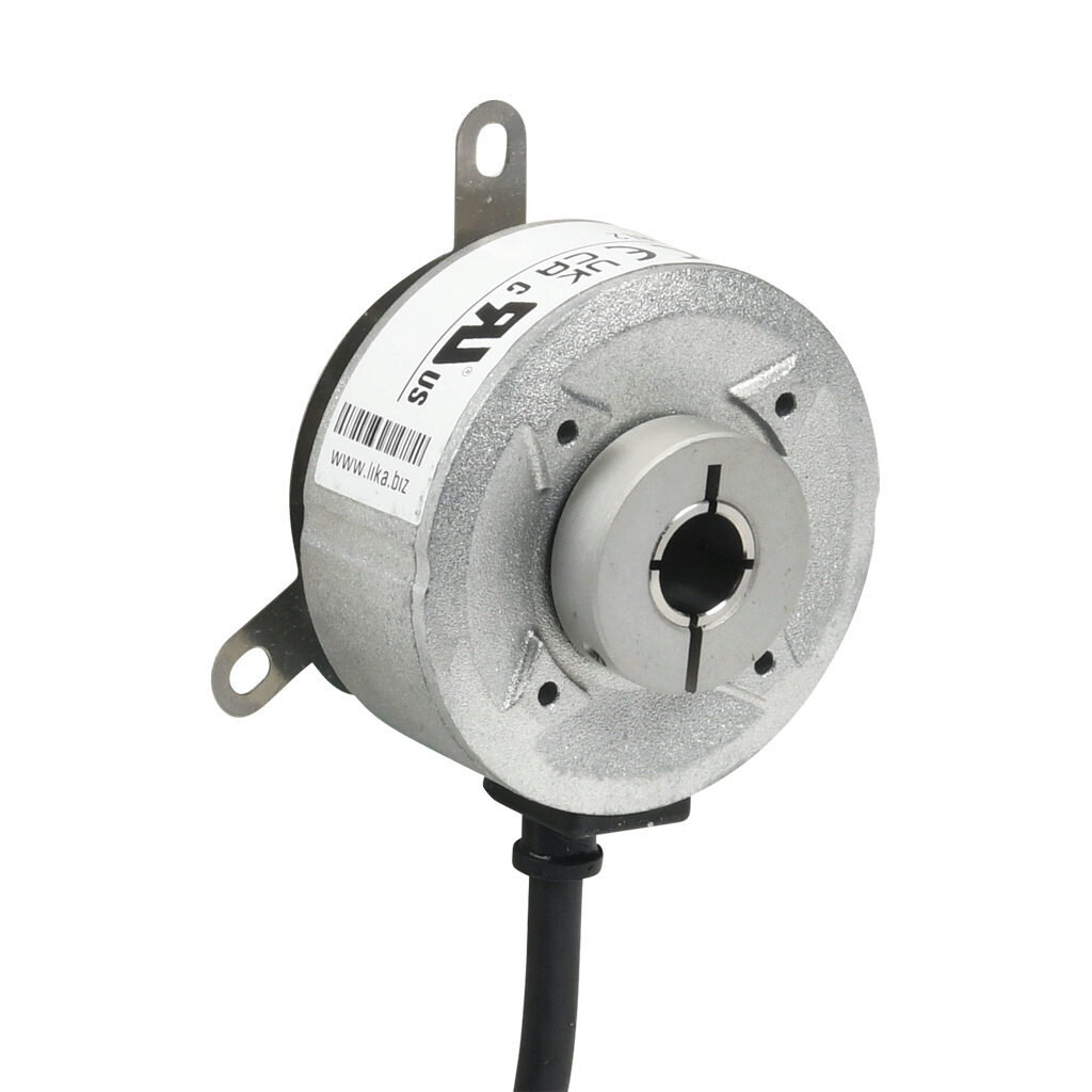 A50H-0360-HZCP9-RL2 - Lika Electronic A50 series incremental (quadrature) rotary encoder, 5-30 VDC, universal (line driver or NPN/PNP open collector) output, medium duty, 360 ppr, 3/8in hollow shaft, 50mm diameter body, IP65, 6.5ft/2m cable length...