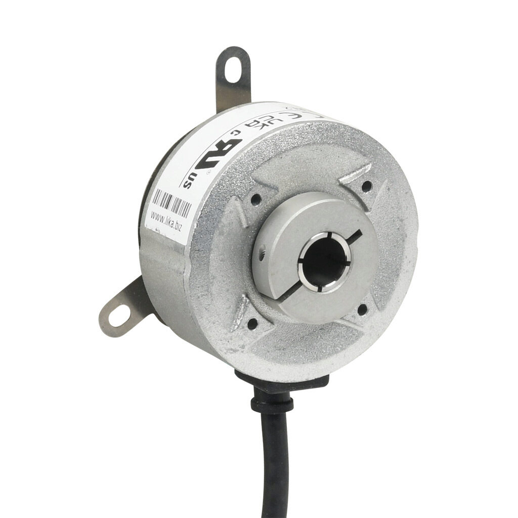 A50H-1000-HZCP9-RL2 - Lika Electronic A50 series incremental (quadrature) rotary encoder, 5-30 VDC, universal (line driver or NPN/PNP open collector) output, medium duty, 1000 ppr, 3/8in hollow shaft, 50mm diameter body, IP65, 6.5ft/2m cable lengt...