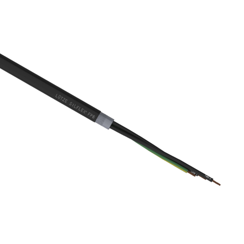 A6022003-1 - LUTZE Silflex FBP flexible control cable, shielded, 3 conductors (includes ground), 20 AWG, bare copper, polypropylene conductor insulation material, black with white numbers and green/yellow ground, TPE jacket, black, cut to length.