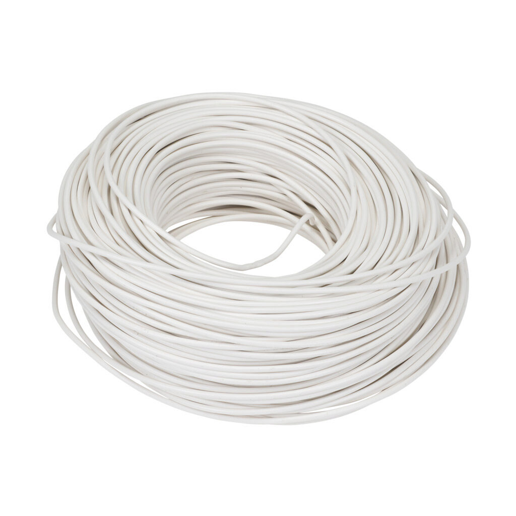 A61605 - LUTZE HAR H07V-K hook-up wire, single conductor, 16 AWG (1.50mm2), 30-stranded, tinned copper, PVC conductor insulation material, white, 450/750V (H07V2-K), 600V (MTW), 328ft carton.