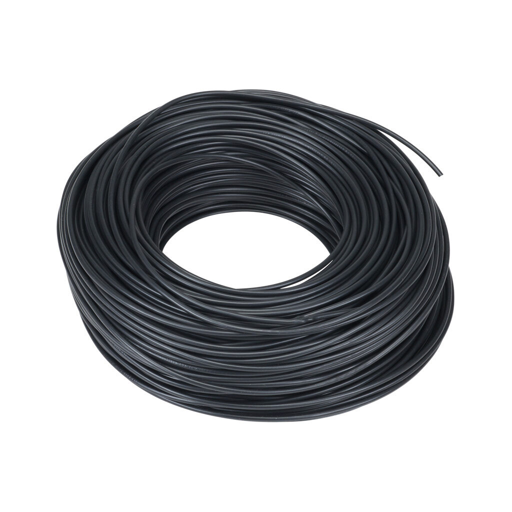 A61801 - LUTZE HAR H05V-K hook-up wire, single conductor, 18 AWG (1.0mm2), 32-stranded, tinned copper, PVC conductor insulation material, black, 300/500V (H05V2-K), 600V (MTW), 328ft carton.