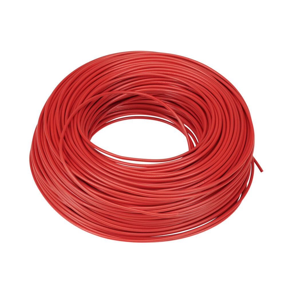 A61904 - LUTZE HAR H05V-K hook-up wire, single conductor, 19 AWG (0.75mm2), 24-stranded, tinned copper, PVC conductor insulation material, red, 300/500V (H05V2-K), 600V (MTW), 328ft carton.