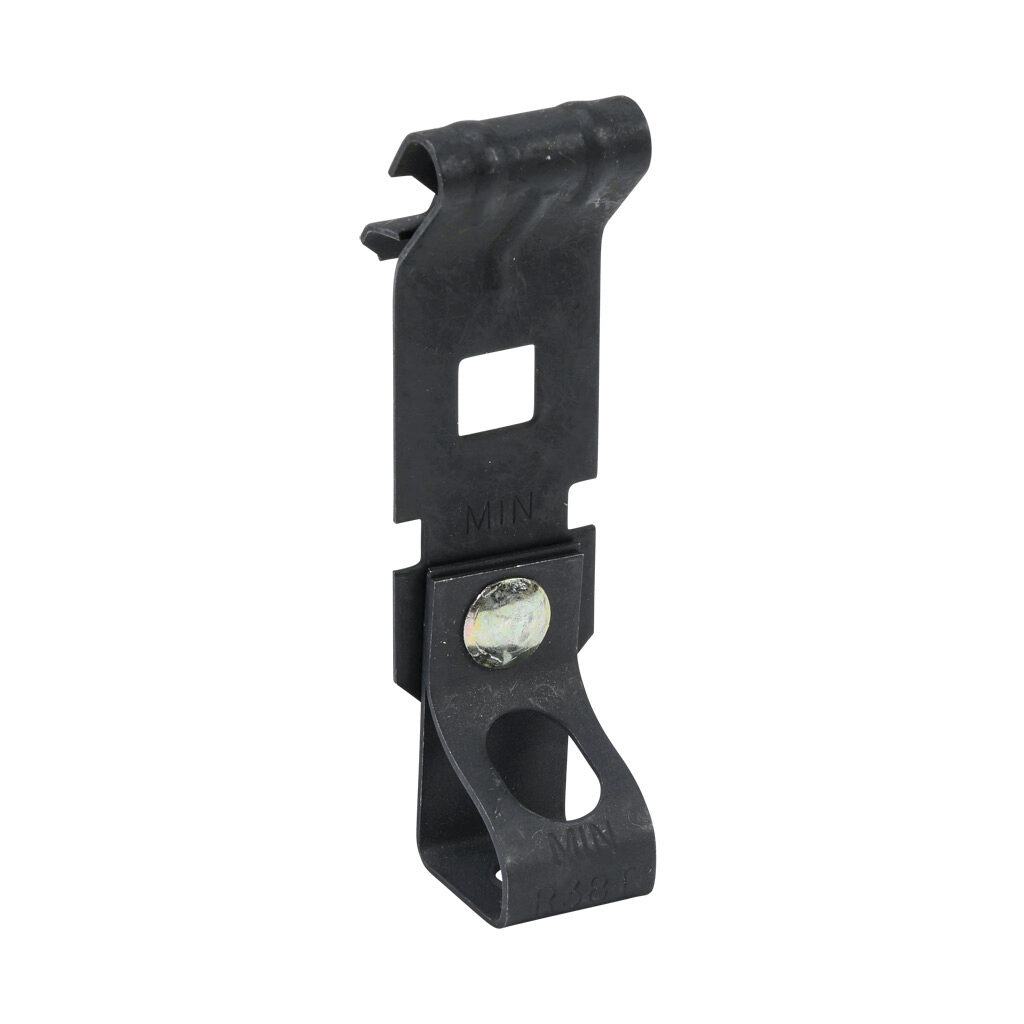 ABC25R38T-25 - Minerallac z-purlin rod hanger, package of 25. For use with 1/16 to 1/4in z-purlin and 3/8-18 UNC threaded rod.