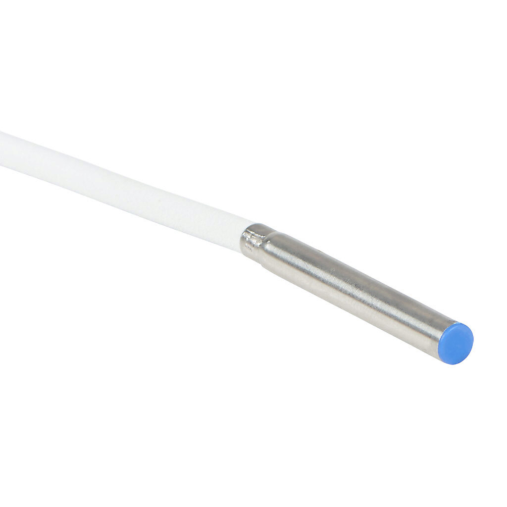 AC1-AP-3A - Micro Detectors inductive proximity sensor, tubular, 4mm diameter x 30.2mm body, stainless steel housing, PNP, N.O. output, 1.5mm sensing distance, flush, 7 kHz switching frequency, IP67, pigtail.