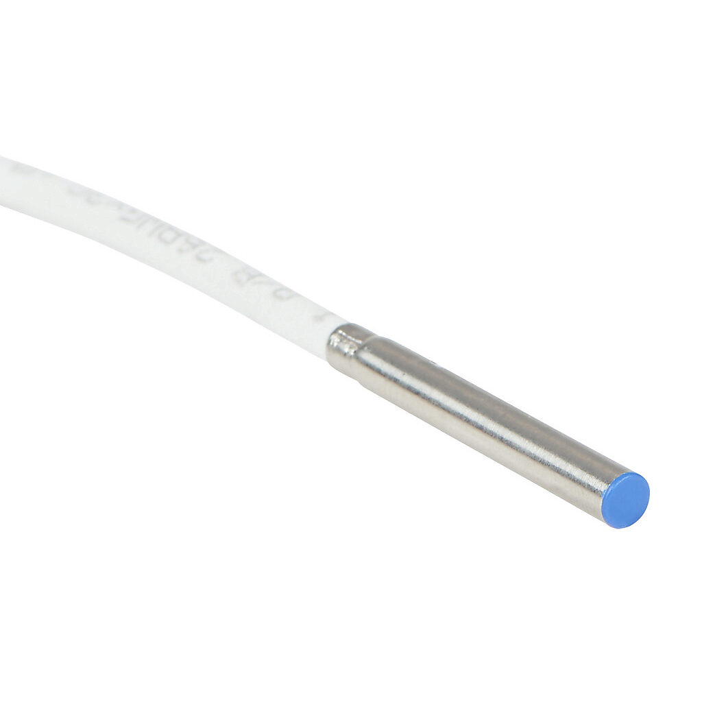 AC1-CP-1A - Micro Detectors inductive proximity sensor, tubular, 4mm diameter x 30.2mm body, stainless steel housing, PNP, N.C. output, 0.8mm sensing distance, flush, 7 kHz switching frequency, IP67, pigtail.