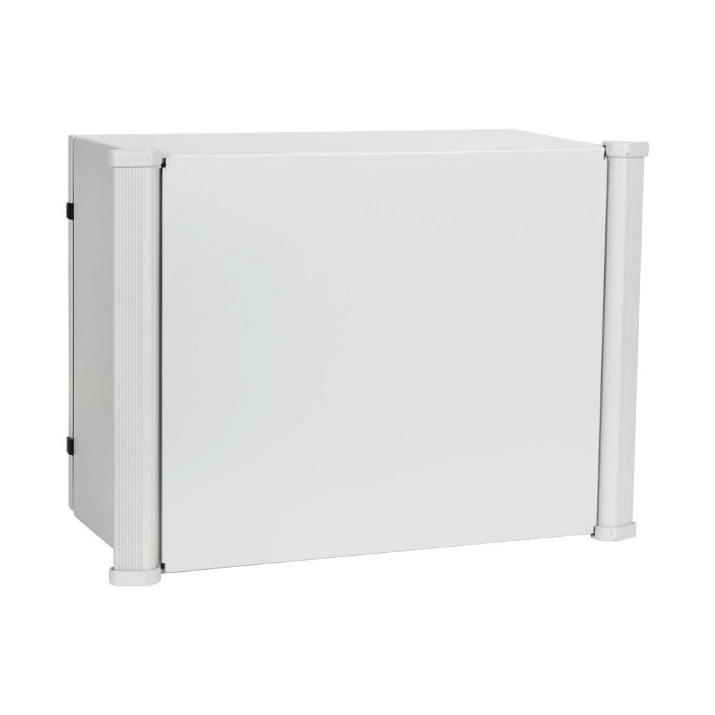 ACE162010LG - Hammond Aluminum Command series HMI Enclosure, NEMA 12/13, 16 x 20 x 10in (HxWxD), suspension mount, aluminum, RAL 7035 light gray, powder coat finish, single-door, 1/4-turn semi-flush.