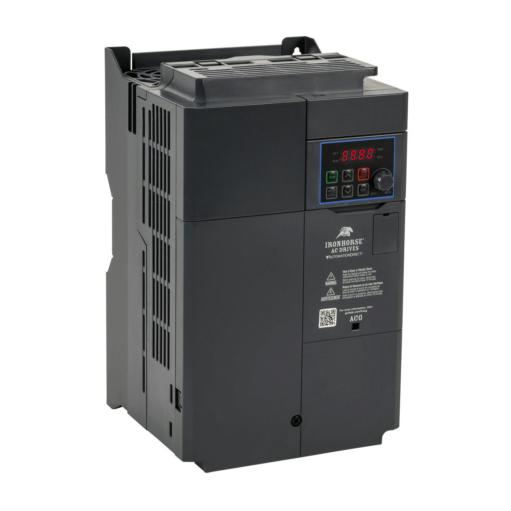 ACG-2015 - IronHorse ACG series AC general purpose drive, enclosed, 230 VAC, 15hp with 3-phase input, 7-1/2hp with 1-phase input, SVC or V/Hz mode, E frame, RS-485, integrated dynamic braking. Optional EtherNet/IP and Modbus TCP card available.
