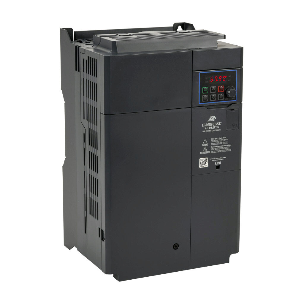 ACG-4030 - IronHorse ACG series AC general purpose drive, enclosed, 460 VAC, 30hp with 3-phase input, 15hp with 1-phase input, SVC or V/Hz mode, F frame, RS-485, integrated dynamic braking. Optional EtherNet/IP and Modbus TCP card available.