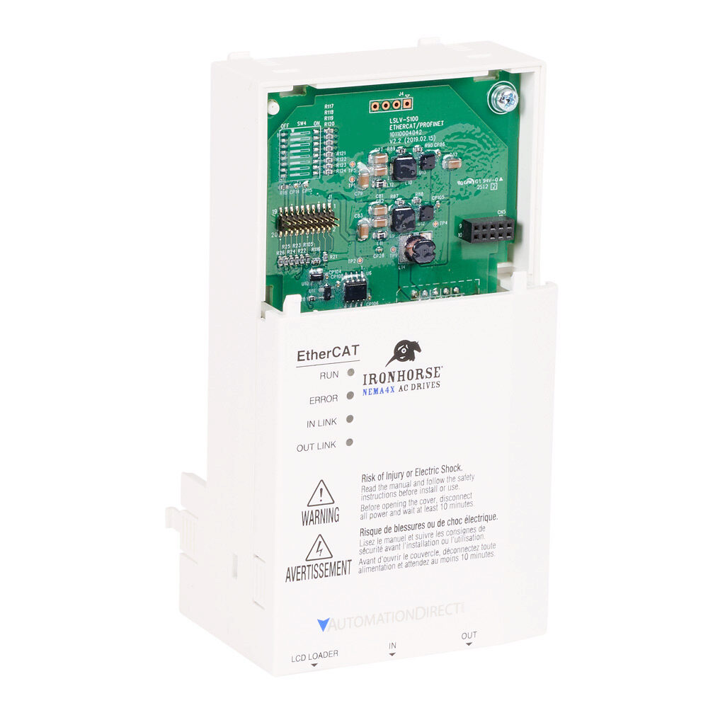 ACN-ECAT - IronHorse ACN series communication module, EtherCAT Slave, 2 ports, (2) Ethernet (RJ45) port(s). For use with IronHorse ACN series AC drives.