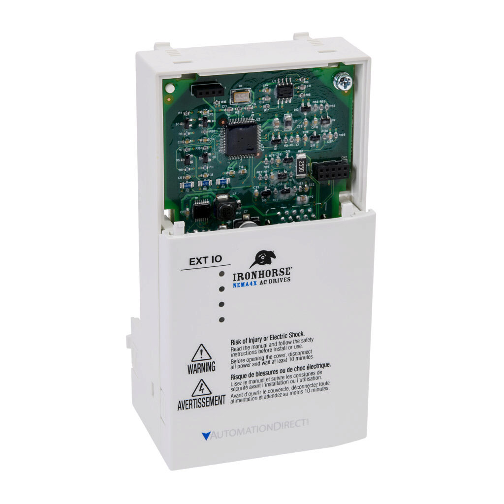 ACN-EIO - IronHorse ACN series relay/analog combo module, Analog Input: 2-channel, current/voltage, Analog Output: 1-channel, current/voltage, Discrete Input: 3-point, sinking/sourcing, Discrete Output: 2-point, relay, (2) Form C (SPDT) relays.