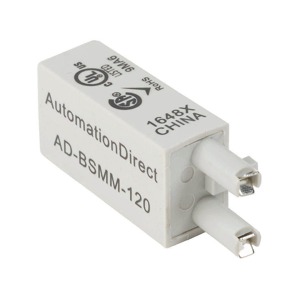 AD-BSMM-120 - AutomationDirect MOV module, 120 VAC coil voltage. Package of 5. For use with 782 series relays.