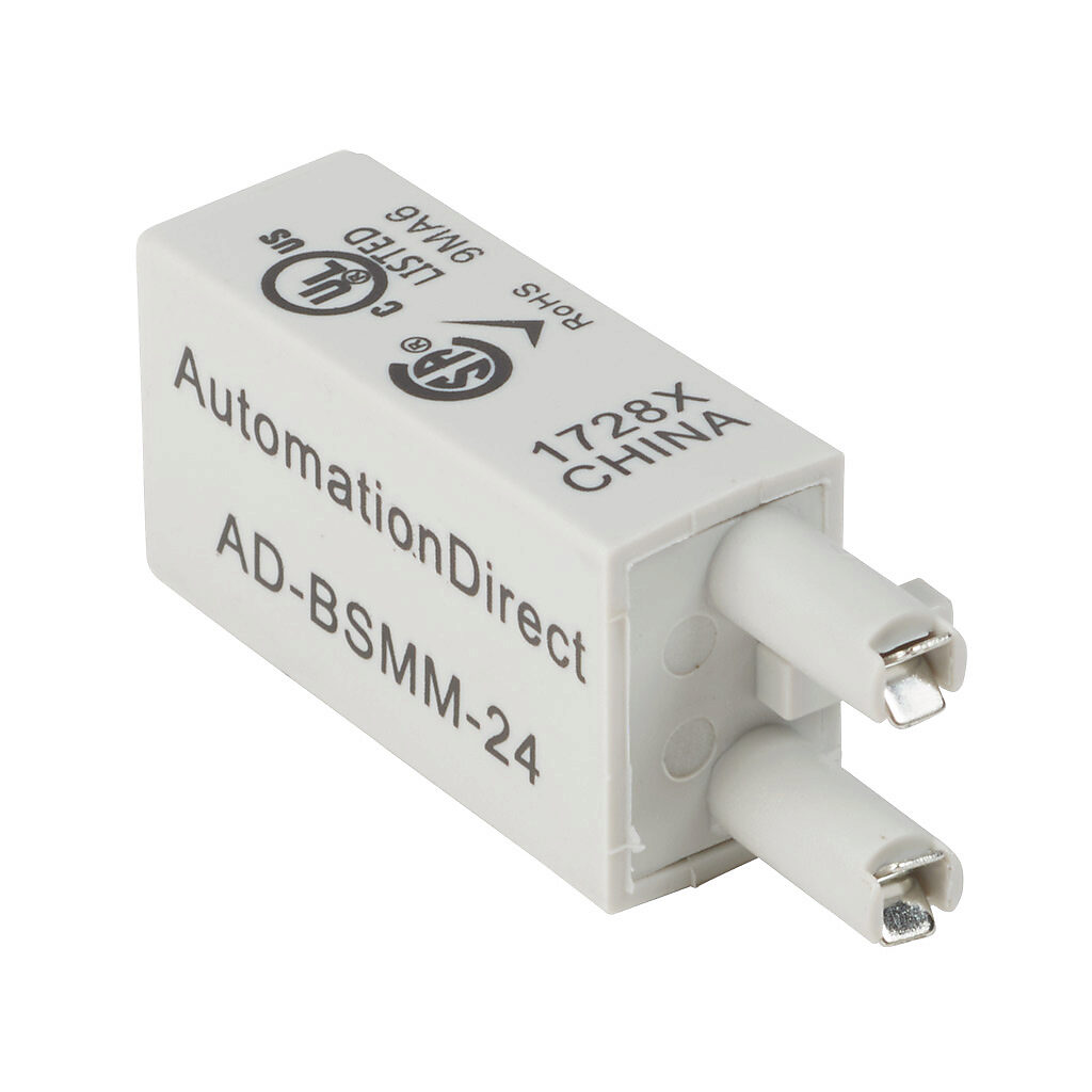 AD-BSMM-24 - AutomationDirect MOV module, 24 VAC coil voltage. Package of 5. For use with 782 series relays.