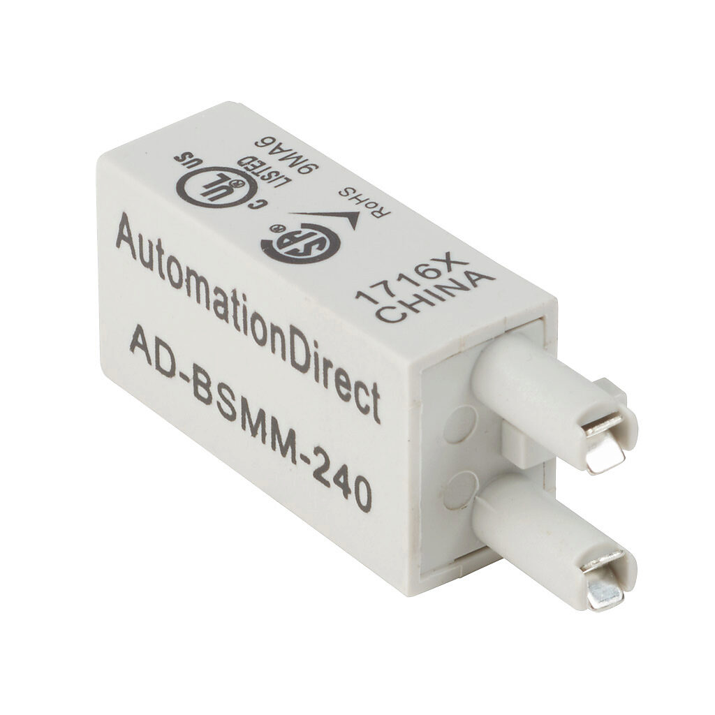 AD-BSMM-240 - AutomationDirect MOV module, 240 VAC coil voltage. Package of 5. For use with 782 series relays.