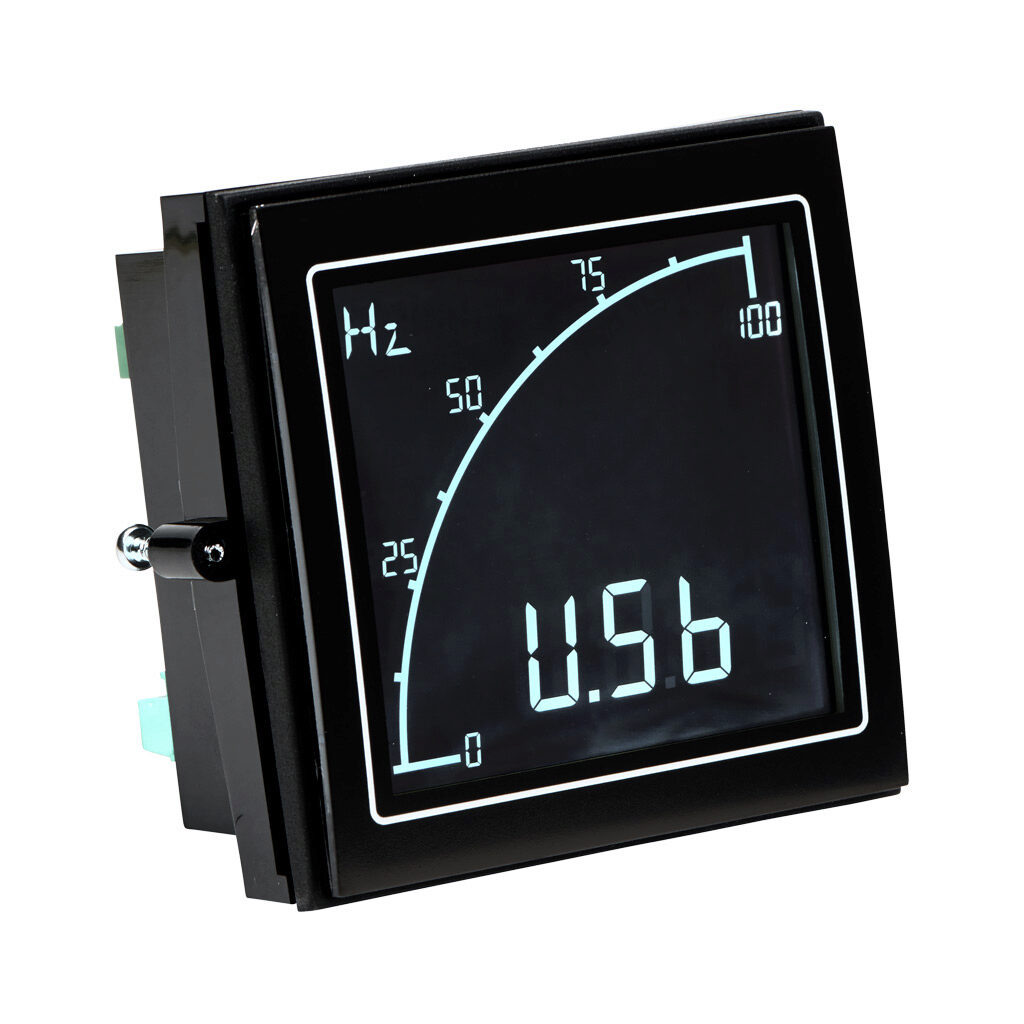 ADM100R-LN - Trumeter ADM100 standard graphical rate meter, frequency input, 3in negative backlit LCD configurable to white, green, red, (2) discrete or current outputs, 12-24 VDC operating voltage.