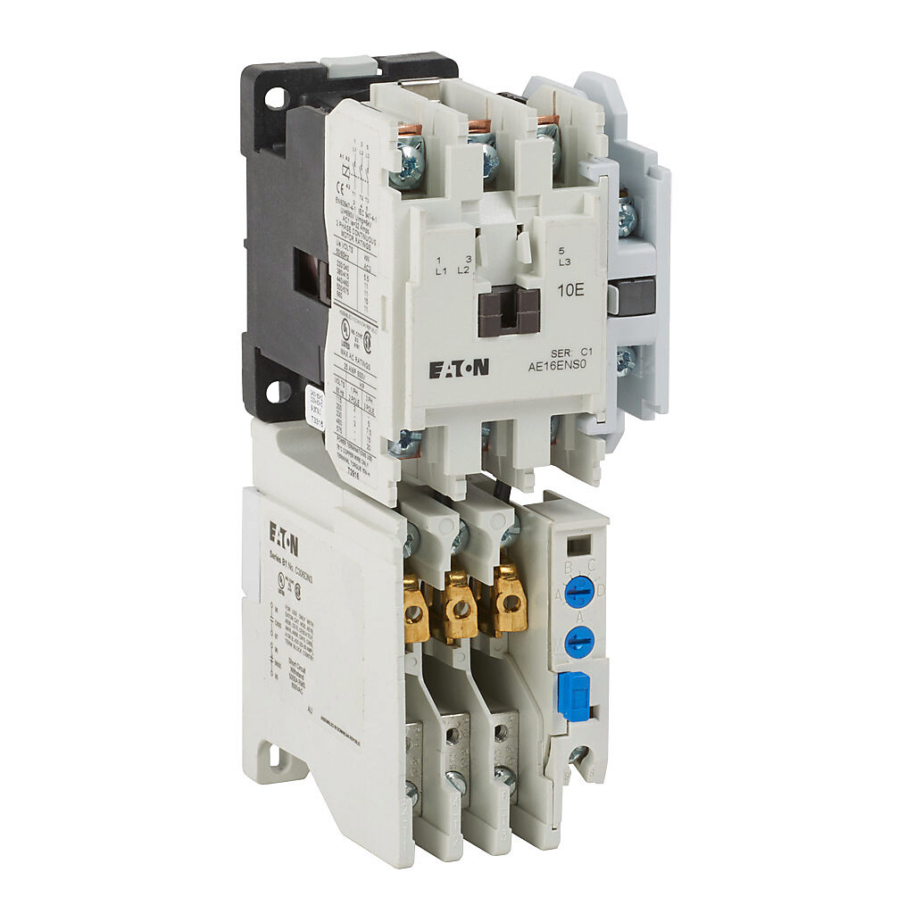 AE16ENS0BC - Eaton Freedom series non-combination motor starter, 25A, 3-pole, 240 VAC (60Hz)/220 VAC (50Hz) coil voltage, bi-metallic, 45mm frame.