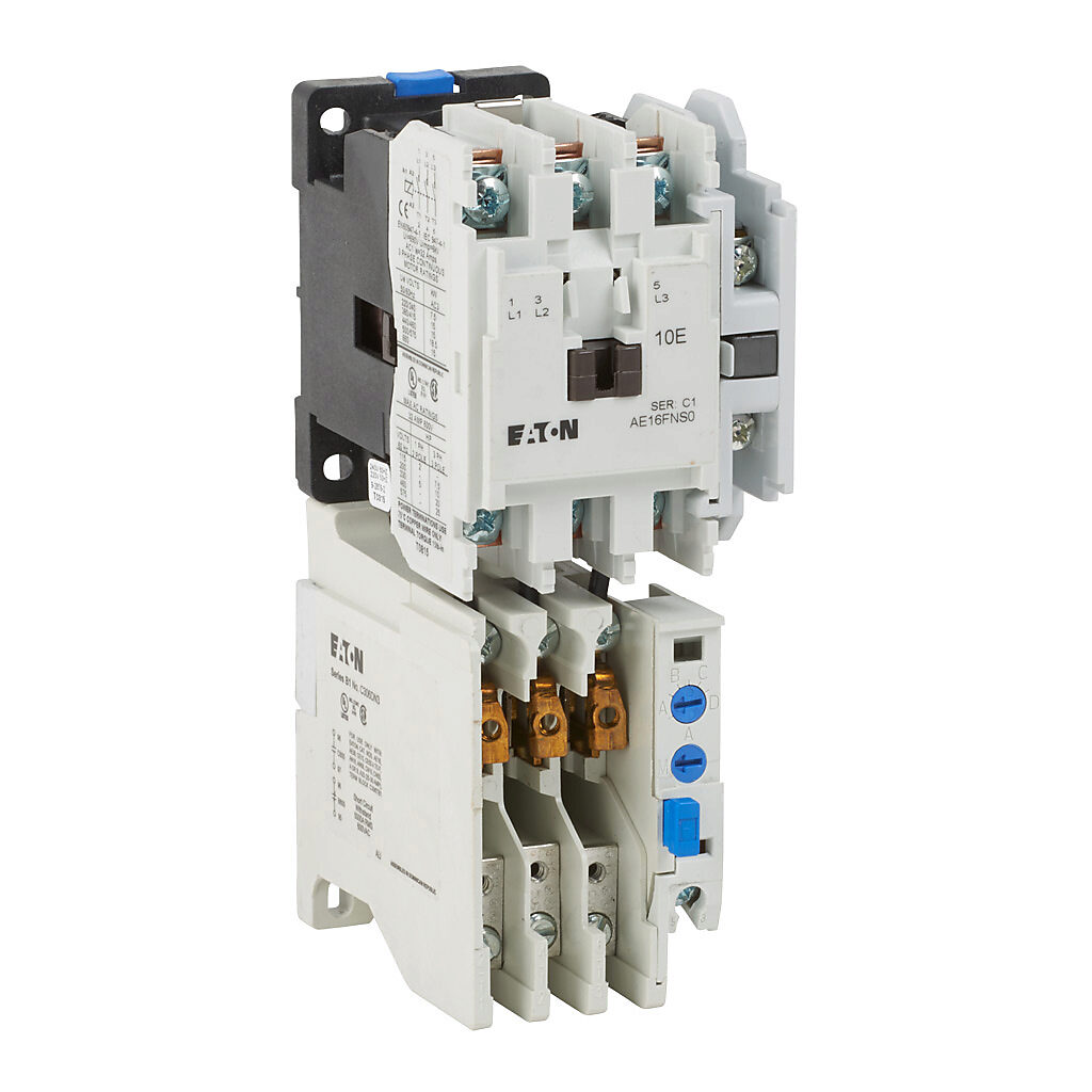 AE16FNS0BC - Eaton Freedom series non-combination motor starter, 32A, 3-pole, 240 VAC (60Hz)/220 VAC (50Hz) coil voltage, bi-metallic, 45mm frame.
