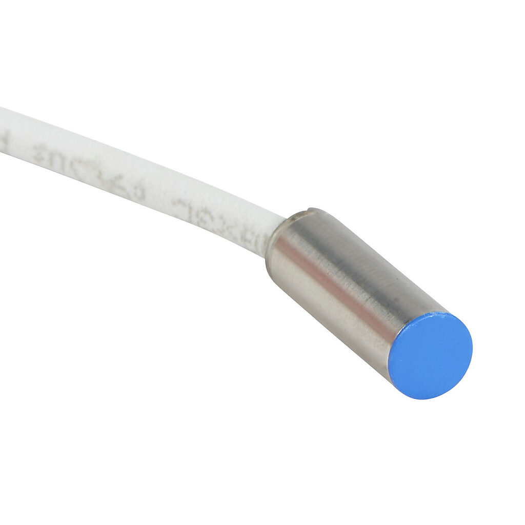 AHS-CP-3A - Micro Detectors inductive proximity sensor, tubular, 6.5mm diameter x 20.3mm body, stainless steel housing, PNP, N.C. output, 2mm sensing distance, flush, 7 kHz switching frequency, IP67, pigtail.