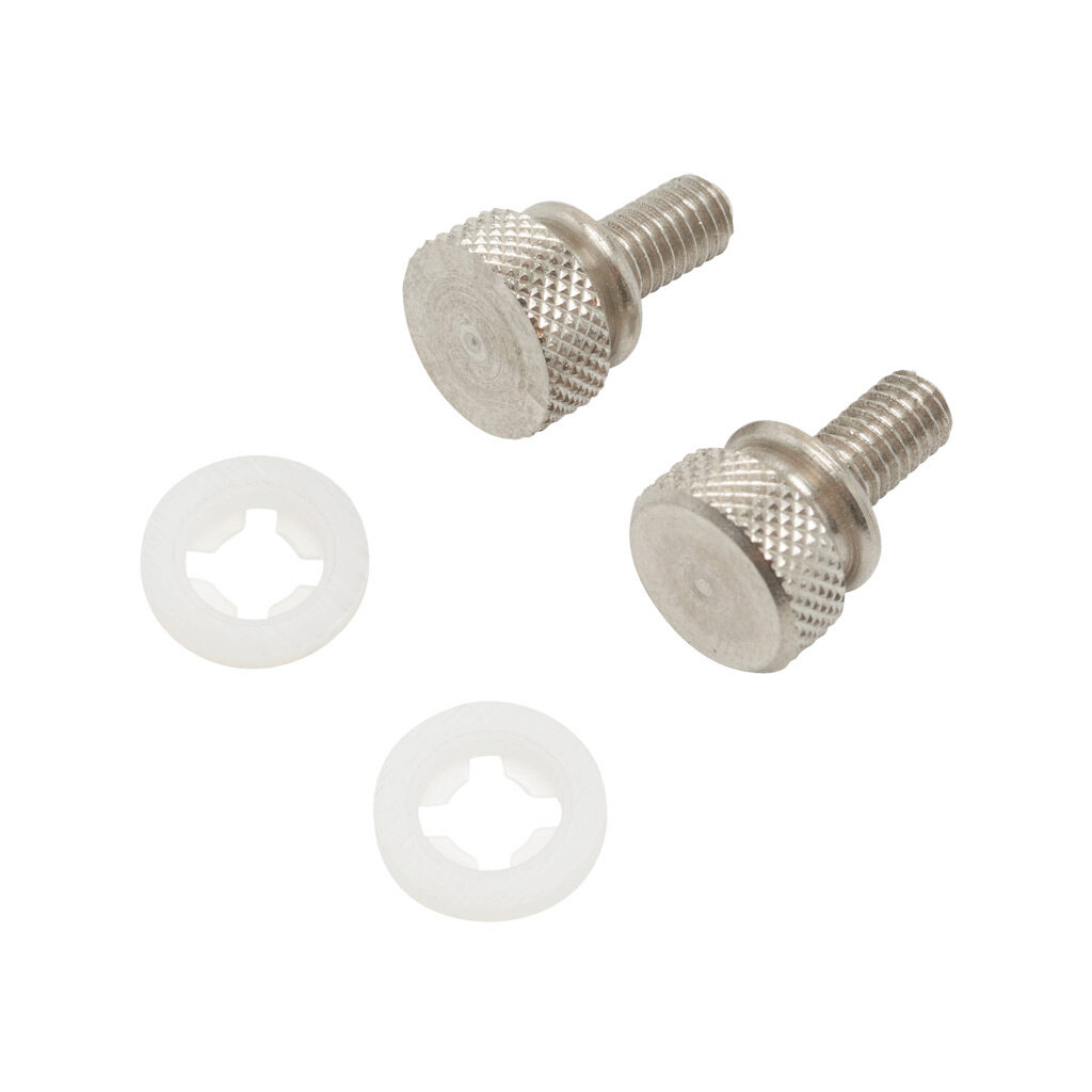 AHTSKAL - AttaBox thumb screw, replacement, #10-32 UNF x 0.375in, aluminum. Package of 2. For use with Heartland series enclosures. Nylon washer included.