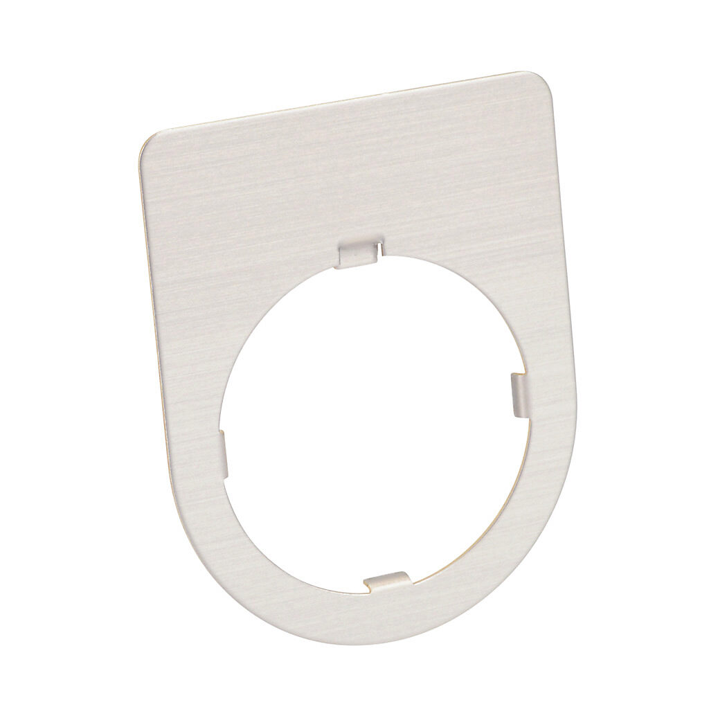 AHX177-00 - Fuji Electric legend plate, brass, rectangular, silver field, silver background, legend plate marking "blank". For use with 30mm pilot devices.