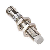 AM1-AN-4H - Micro Detectors inductive proximity sensor, tubular, 12mm diameter x 64.8mm body, nickel-plated brass housing, NPN, N.O. output, 8mm sensing distance, non-flush, 2 kHz switching frequency, IP67, 4-pin M12 quick-disconnect.