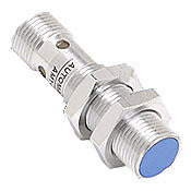 AM1-AN-5H - AutomationDirect inductive proximity sensor, tubular, 12mm diameter x 45mm body, chrome-plated brass housing, NPN, N.O. output, 6mm sensing distance, semi-flush, 800 Hz switching frequency, IP67, 4-pin M12 quick-disconnect.