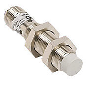 AM6-AN-4H - Micro Detectors inductive proximity sensor, tubular, 12mm diameter x 47.3mm body, nickel-plated brass housing, NPN, N.O. output, 8mm sensing distance, non-flush, 2 kHz switching frequency, IP67, 4-pin M12 quick-disconnect.