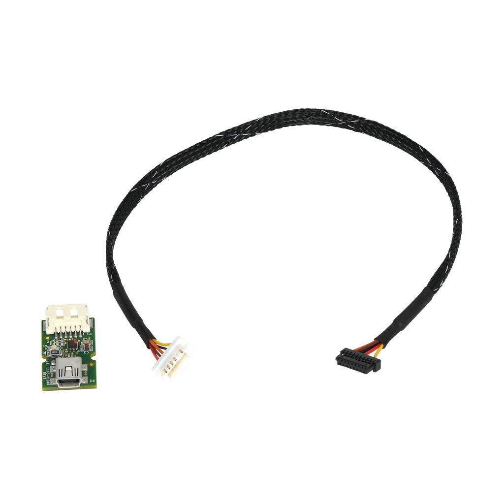 AMT-PGRM-17C - Same Sky programming cable, miniB-USB to 17-pin connector, 1ft cable length. For use with Same Sky AMT112 and AMT312 encoders. Requires USB A to miniB-USB cable.