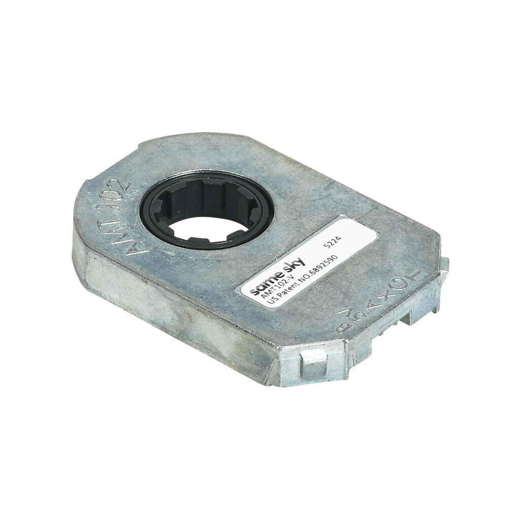AMT102-V - Same Sky AMT10 series incremental (quadrature) rotary modular kit encoder, 5 VDC, radial exit, push-pull (totem) output, up to 2048 ppr, dipswitch configurable. For use with NEMA 14, 17 and 23 dual shaft motors.