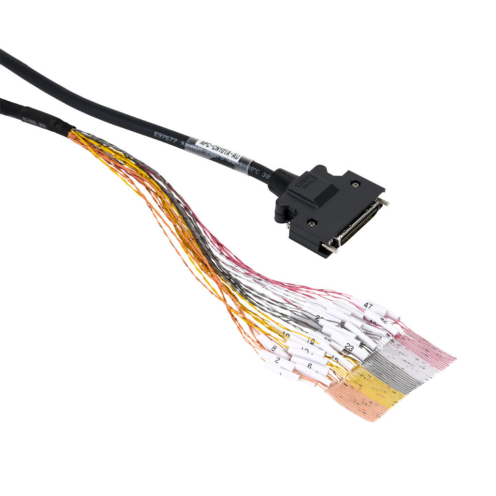 APC-CN101A-AD - LS Electric control cable, 50-pin connector to pigtail, 3.2ft/1m cable length. For use with all LS Electric L7C and L7P series drives.