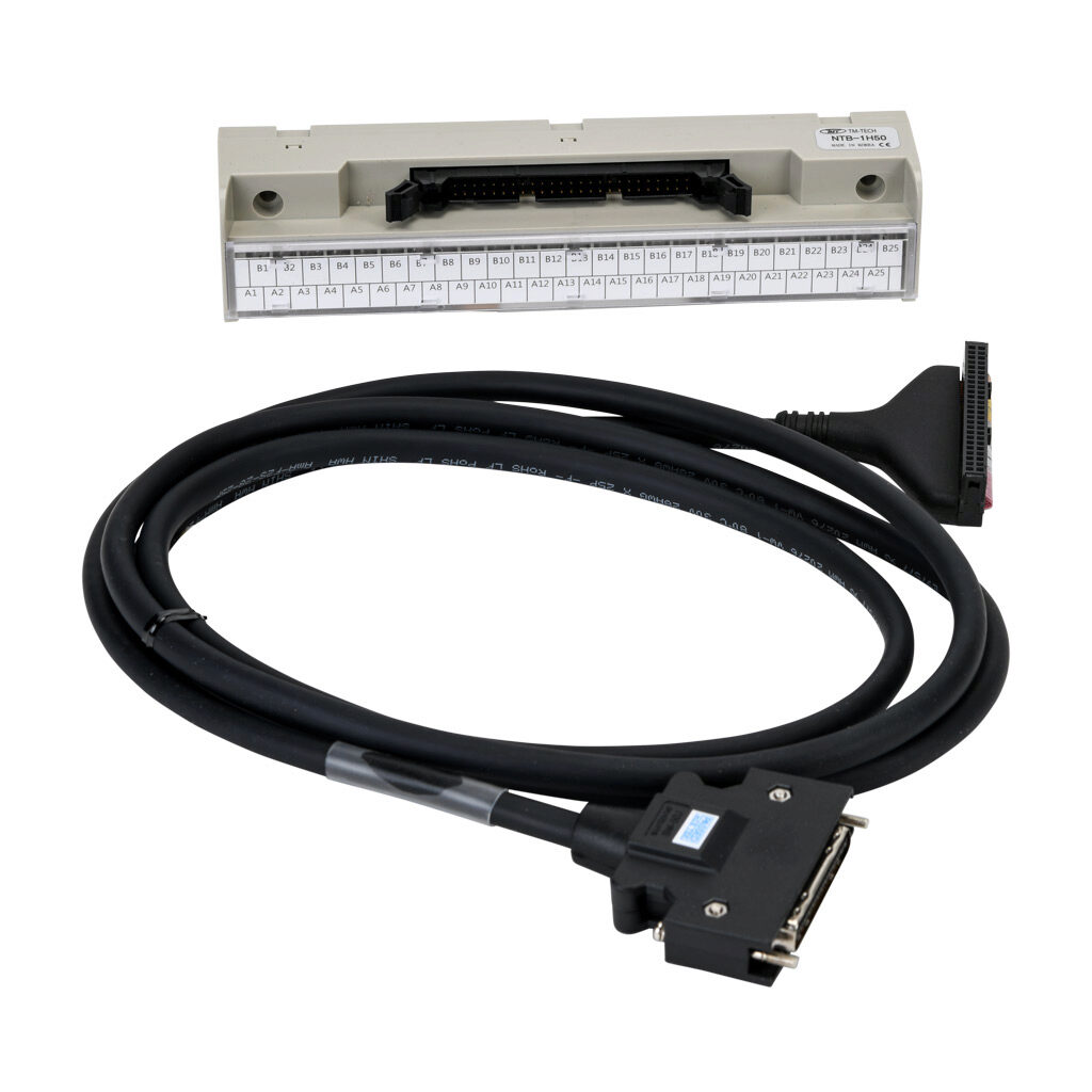 APC-VSCN1T02-AD - LS Electric CN1 feedthrough terminal block, 50-pole, DIN rail mount. For use with all LS Electric L7C and L7P series drives. 6.5ft/2m control cable included.