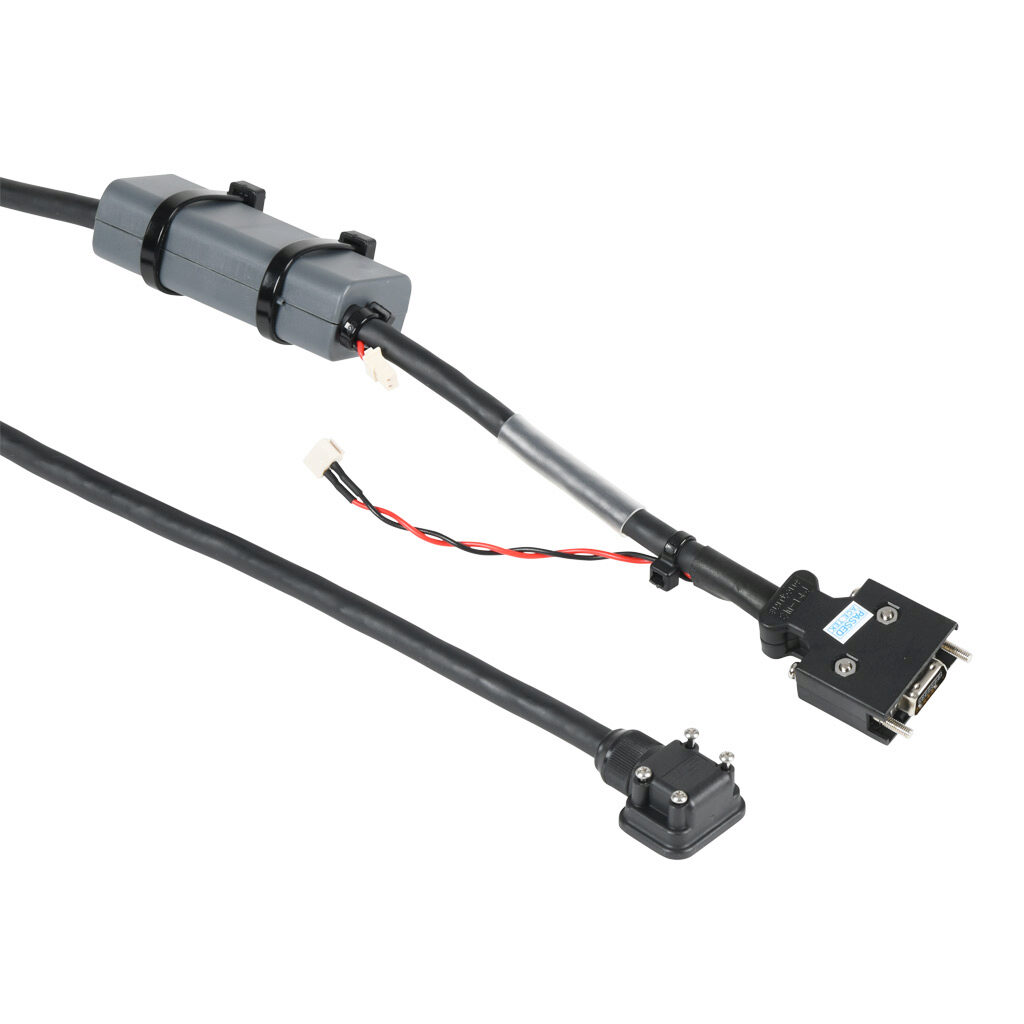 APCS-EF03ES1-AD - LS Electric encoder feedback flex cable, mating connectors, 9.8ft/3m cable length. For use with 100W-1 kW LS Electric FBL/FCL series servo motors with 19-bit encoders. (1) AA ER6V lithium battery included.