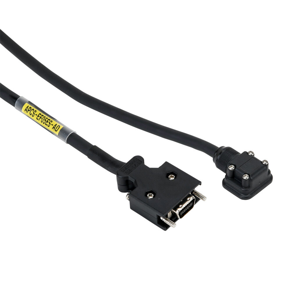 APCS-EF05ES-AD - LS Electric encoder feedback flex cable, mating connectors, 16.4ft/5m cable length. For use with 100W-1 kW LS Electric FBL/FCL series servo motors.
