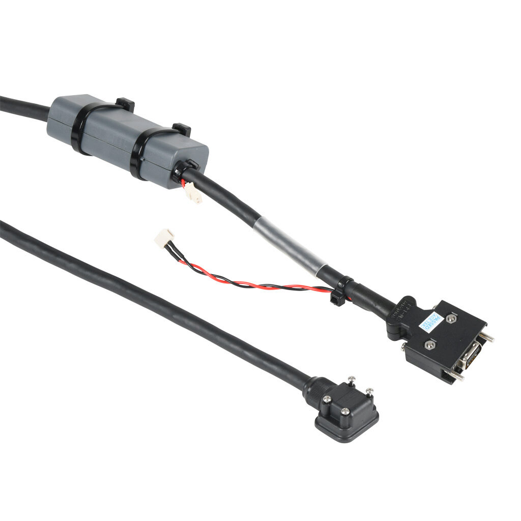 APCS-EF05ES1-AD - LS Electric encoder feedback flex cable, mating connectors, 16.4ft/5m cable length. For use with 100W-1 kW LS Electric FBL/FCL series servo motors with 19-bit encoders. (1) AA ER6V lithium battery included.