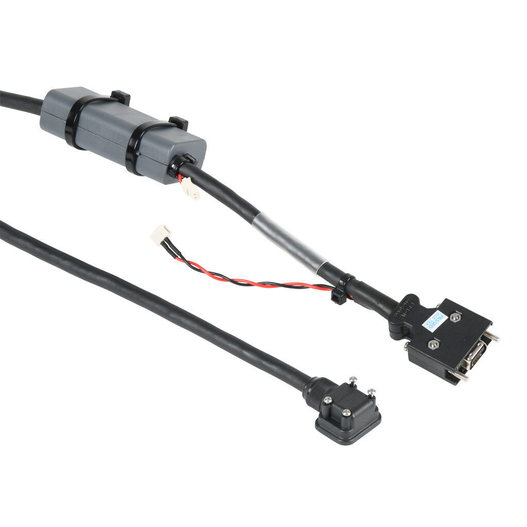 APCS-EF10ES1-AD - LS Electric encoder feedback flex cable, mating connectors, 32.8ft/10m cable length. For use with 100W-1 kW LS Electric FBL/FCL series servo motors with 19-bit encoders. (1) AA ER6V lithium battery included.