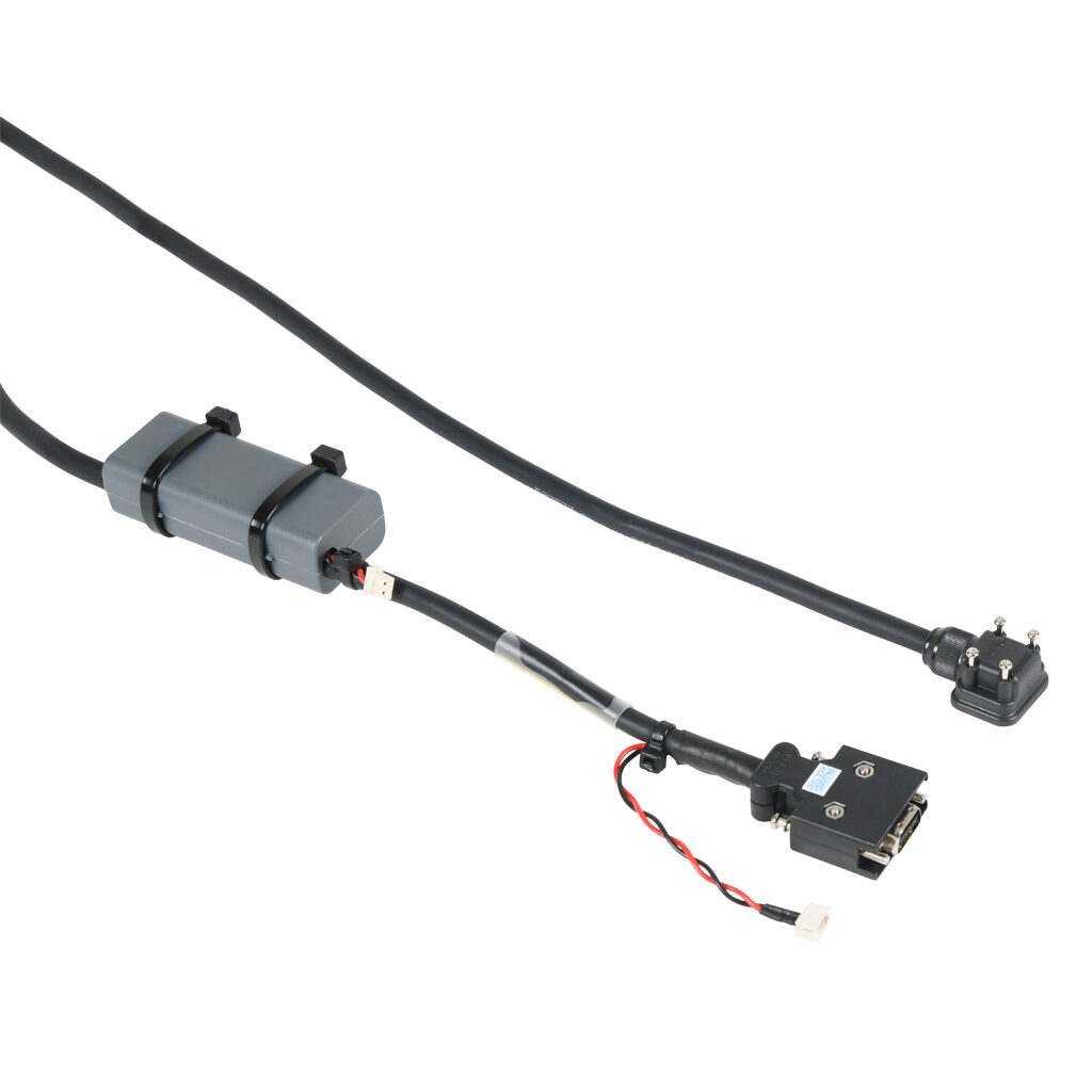 APCS-EN05ES1-AD - LS Electric encoder feedback cable, mating connectors, 16.4ft/5m cable length. For use with 100W-1 kW LS Electric FBL/FCL series servo motors with 19-bit encoders. (1) AA ER6V lithium battery included.