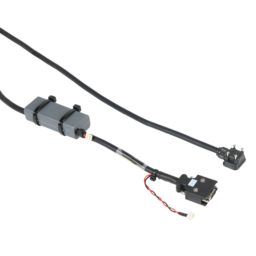 APCS-EN10ES1-AD - LS Electric encoder feedback cable, mating connectors, 32.8ft/10m cable length. For use with 100W-1 kW LS Electric FBL/FCL series servo motors with 19-bit encoders. (1) AA ER6V lithium battery included.
