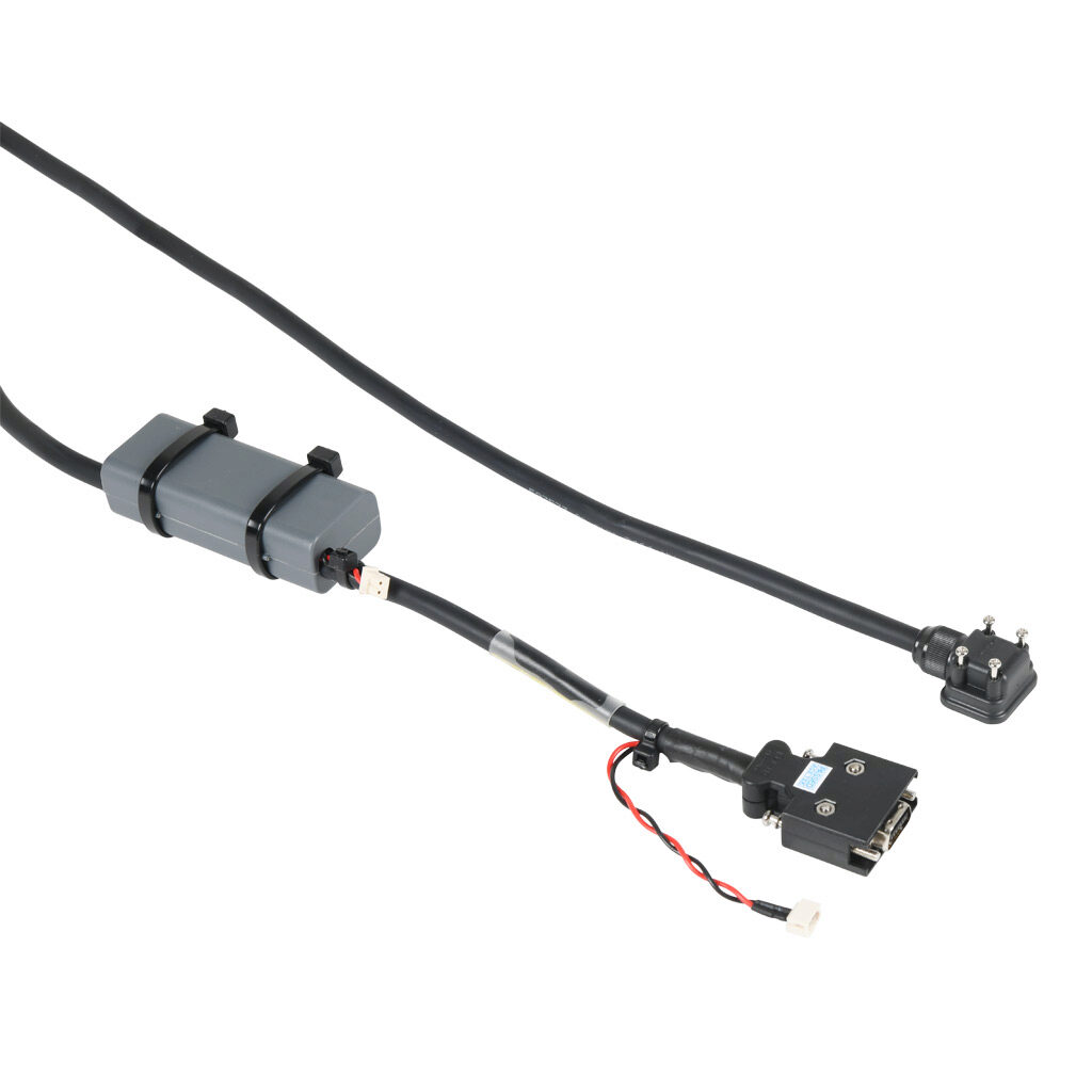 APCS-EN20ES1-AD - LS Electric encoder feedback cable, mating connectors, 65.6ft/20m cable length. For use with 100W-1 kW LS Electric FBL/FCL series servo motors with 19-bit encoders. (1) AA ER6V lithium battery included.