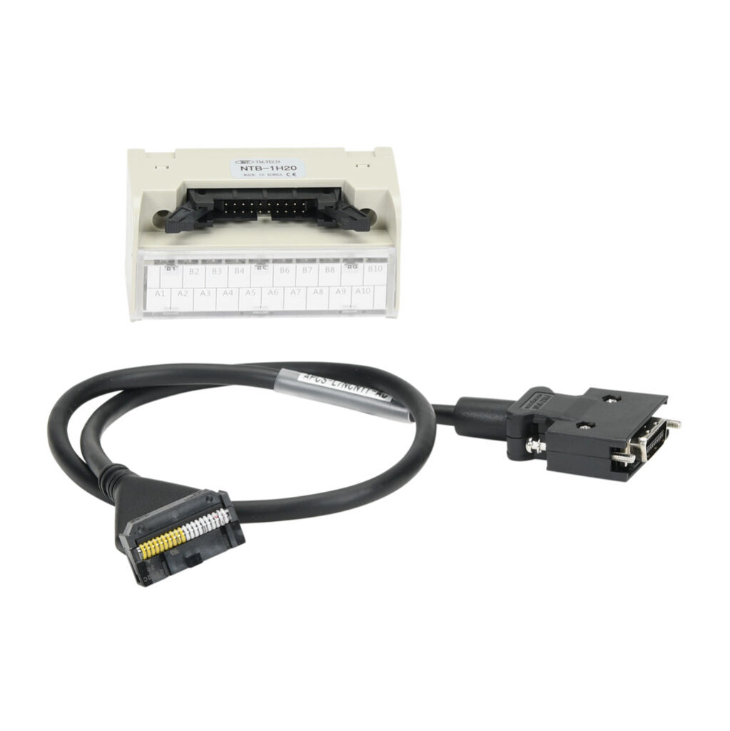 APCS-L7NCN1T-AD - LS Electric CN1 feedthrough terminal block, 20-pole, DIN rail mount. For use with all LS Electric iX7 series drives. 1.6ft/0.5m control cable included.