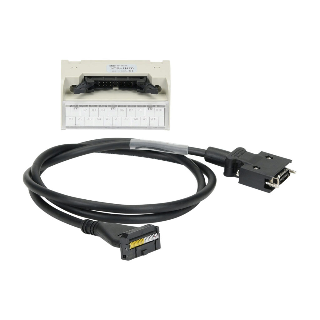 APCS-L7NCN1T01-AD - LS Electric CN1 feedthrough terminal block, 20-pole, DIN rail mount. For use with all LS Electric iX7 series drives. 3.2ft/1m control cable included.
