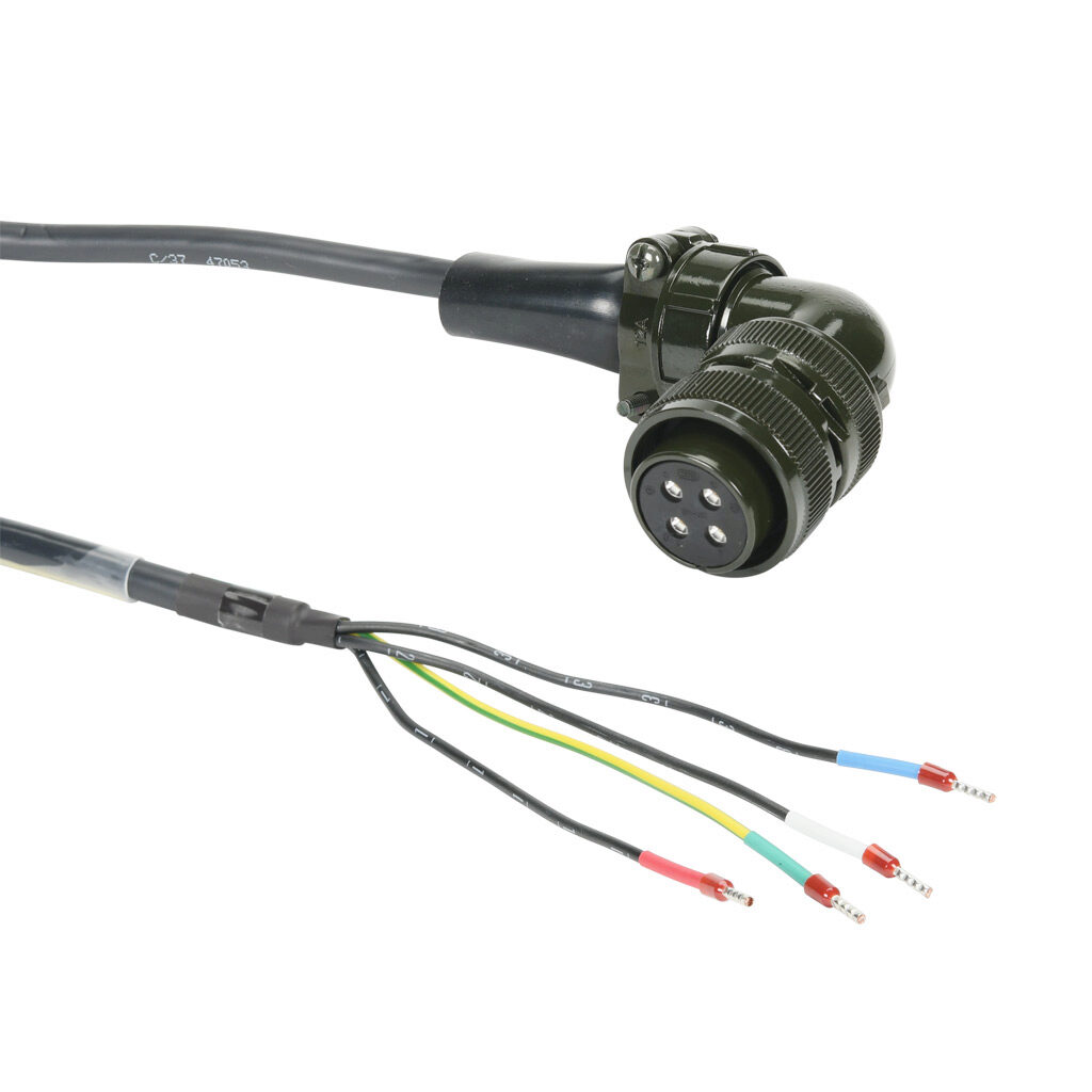 APCS-PF03HSX1-AD - LS Electric power flex cable, mating connectors, 9.8ft/3m cable length. For use with LS Electric 230 VAC APM-FE15A servo motors without brake.