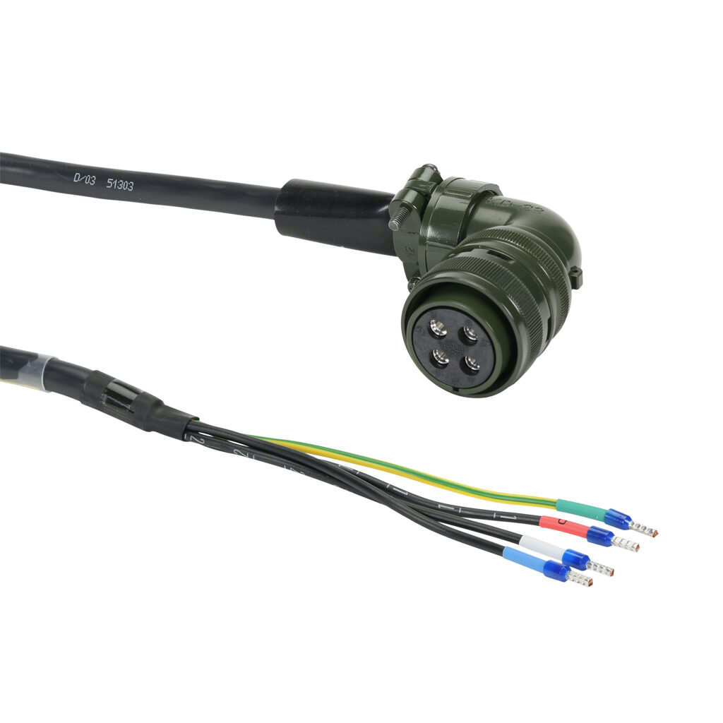 APCS-PF03ISX-AD - LS Electric power flex cable, mating connectors, 9.8ft/3m cable length. For use with LS Electric 230 VAC APM-FF35D servo motors without brake.