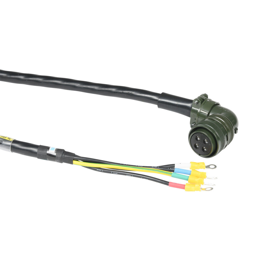 APCS-PF03JS-AD - LS Electric power flex cable, mating connectors, 9.8ft/3m cable length. For use with LS Electric 230 VAC APM-FF55D series servo motors without brake.