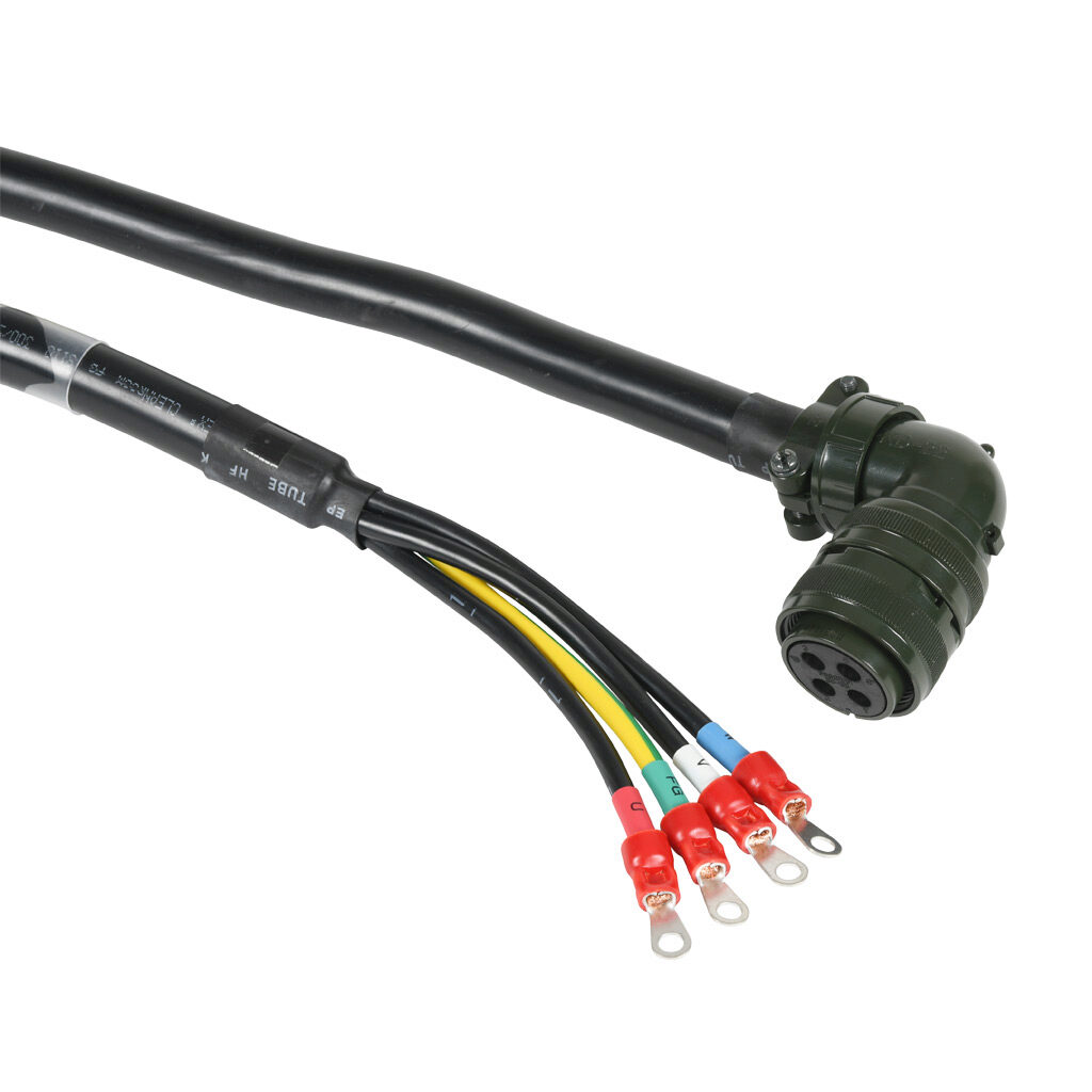 APCS-PF03JS2-AD - LS Electric power flex cable, mating connectors, 9.8ft/3m cable length. For use with LS Electric 230 VAC APM-FF75D series servo motors without brake.