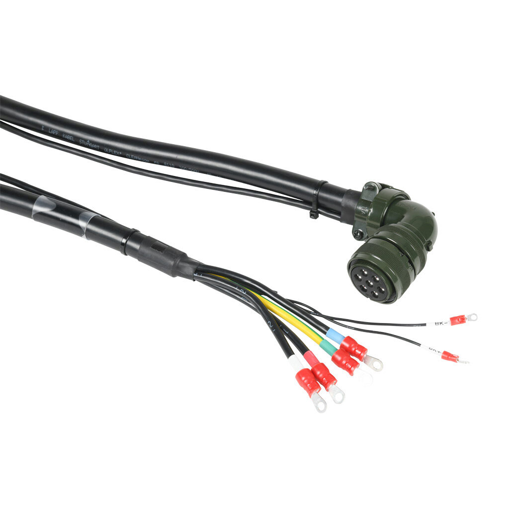APCS-PF03LB2-AD - LS Electric power flex cable, mating connectors, 9.8ft/3m cable length. For use with LS Electric 230 VAC APM-FF75D series servo motors with brake.